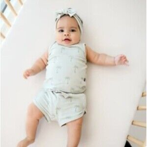 Kyte Baby 2T Bamboo Jersey Tank Jogger Set in Palm Tree